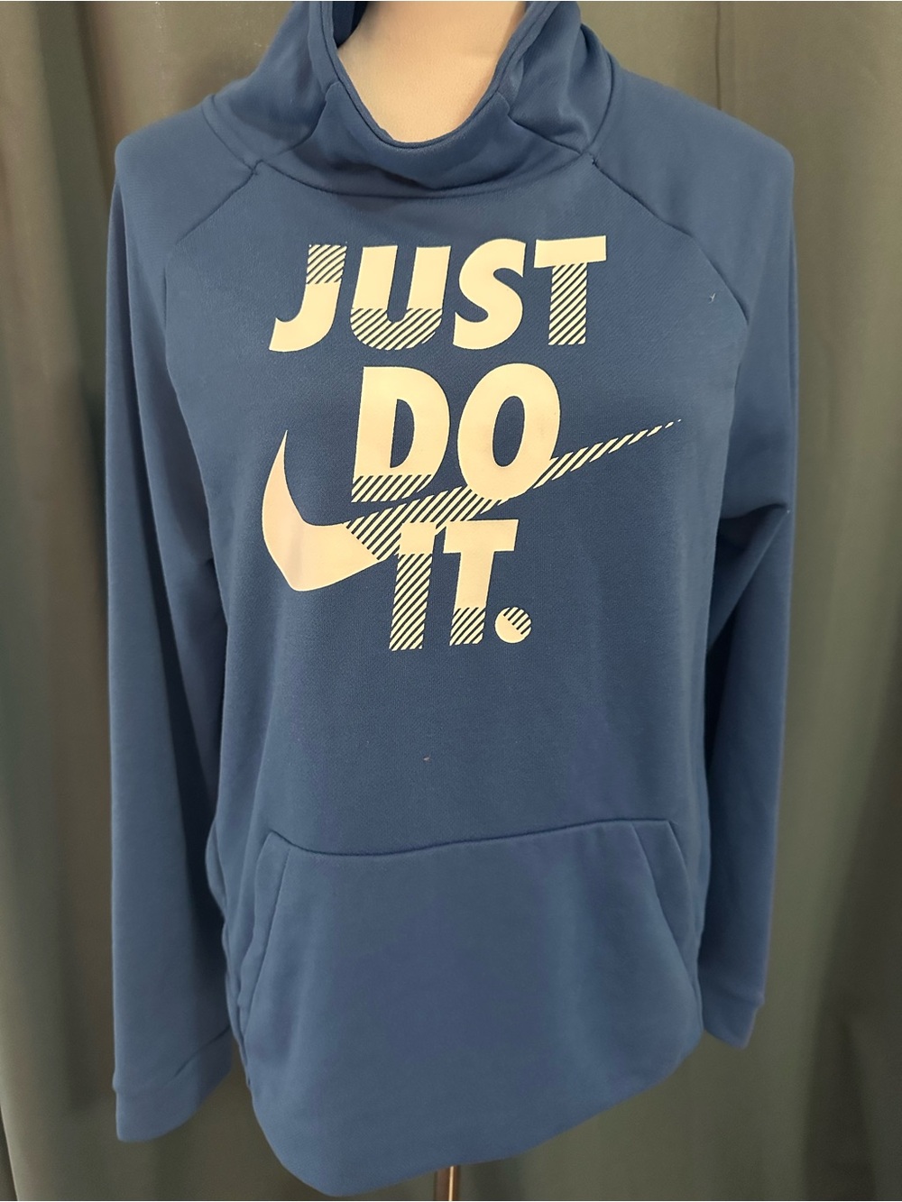 Nike Dri-FIT Women's XL Blue Just Do It Pullover Hoodie Sweatshirt Swoosh - Picture 3 of 6